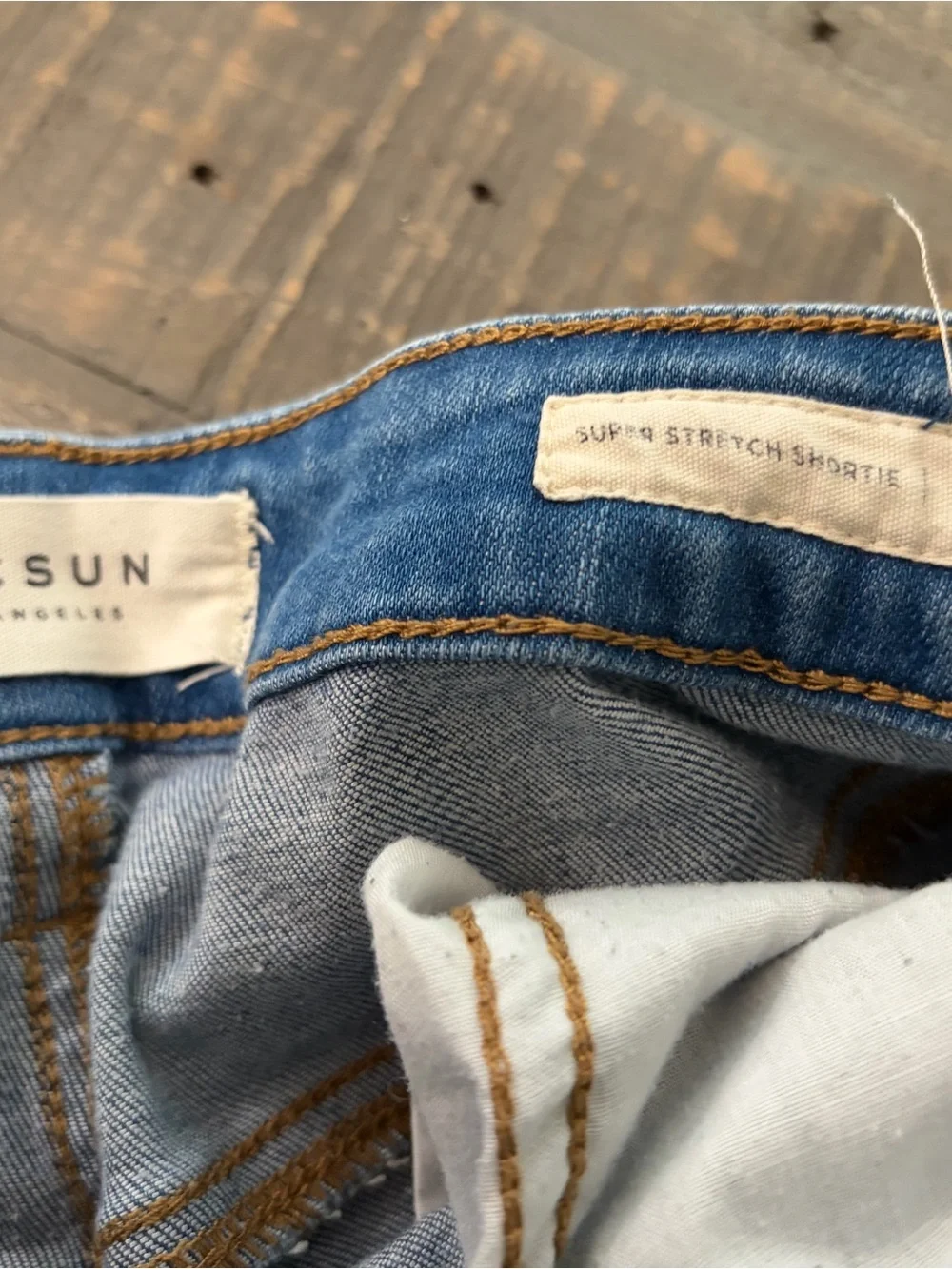 PacSun Super Stretch Shortie Denim Shorts Size 27 Distressed Cuffed